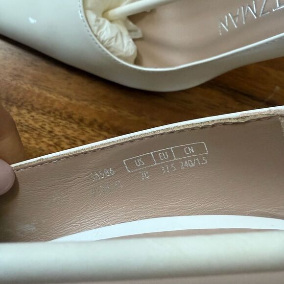 Stuart Weitzman Stuart 100 Pump Stiletto White Patent Leather Size 7B - Picture 5 of 10